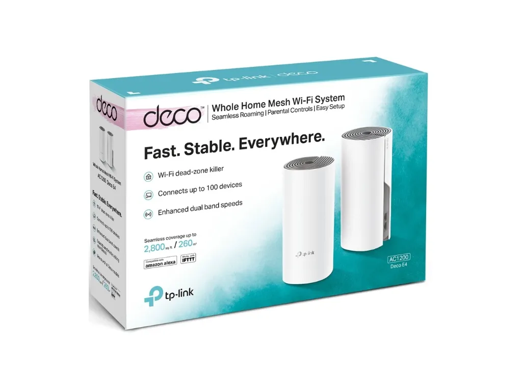 TP-Link Mrežni mesh sistem TP-LINK DECO E4(2-PACK) Wi-Fi/AC1200/867Mbps/300Mbps/2x LAN/2 antene Slika 2